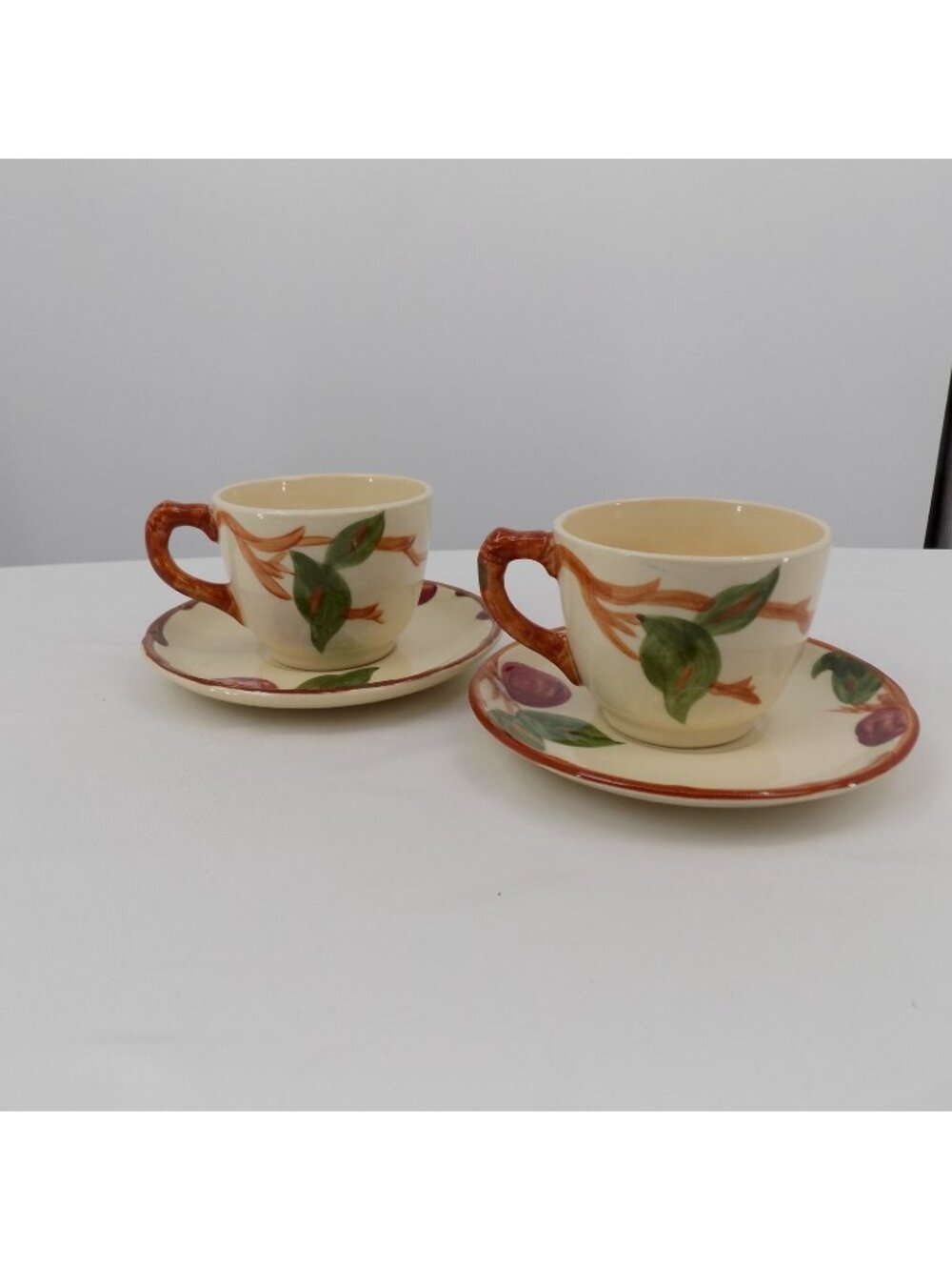 Set of 2 Franciscan Apple Cup & Saucer 1947 Backstamp Made in USA Vintage